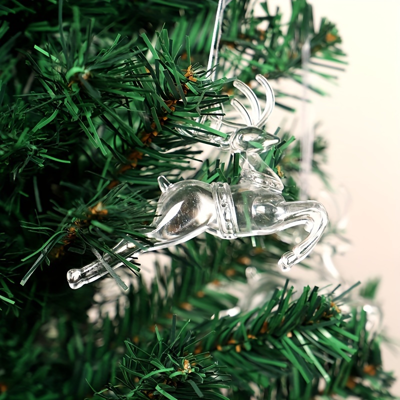 12 adornos de cristal transparentes para árbol de Navidad con forma de copo  de nieve – Adornos acrílicos para colgar en forma de copo de nieve para