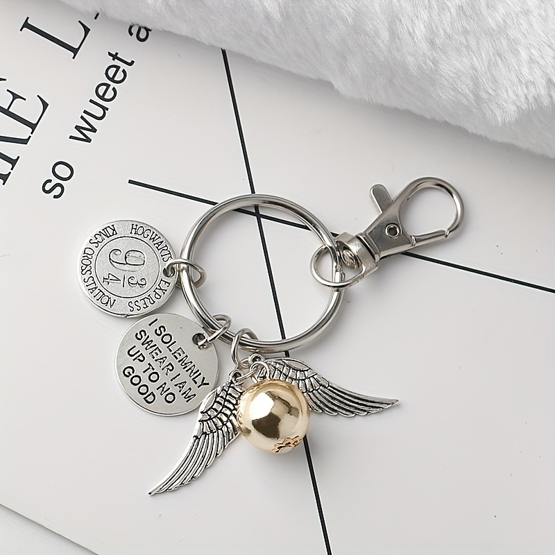 Zinc Alloy Preppy Style Keyrings Keychains With Golden - Temu