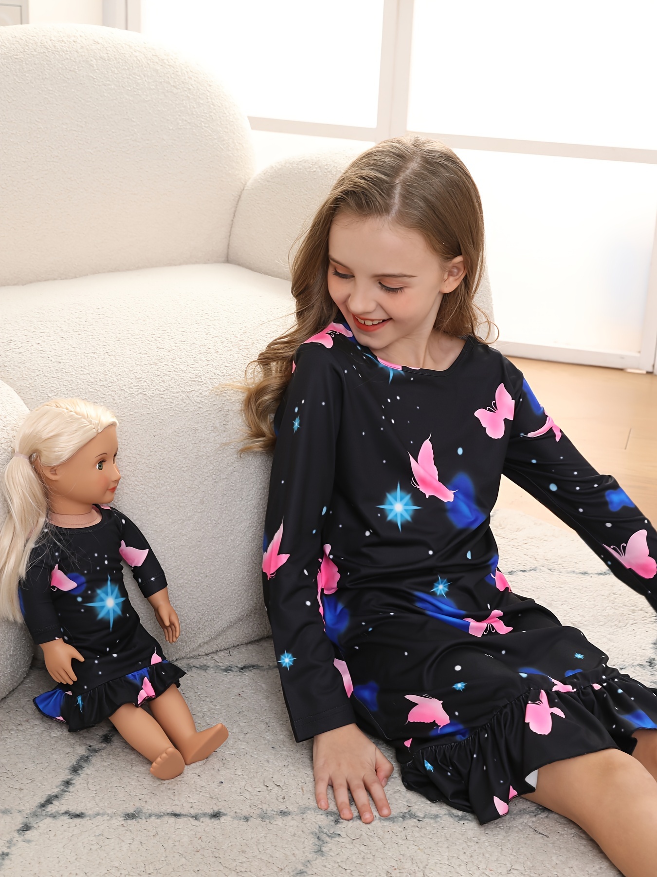 Girl and doll sales matching christmas dresses