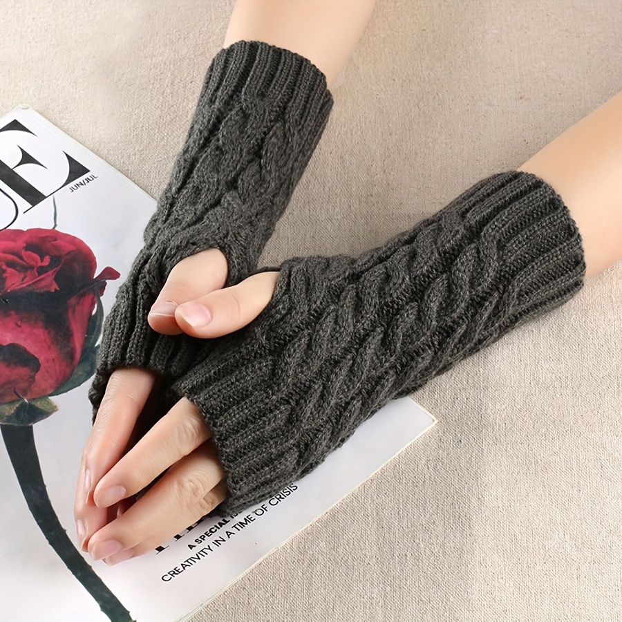 New Warm Gloves Winter Women's Fingerless Gloves 8 shaped - Temu