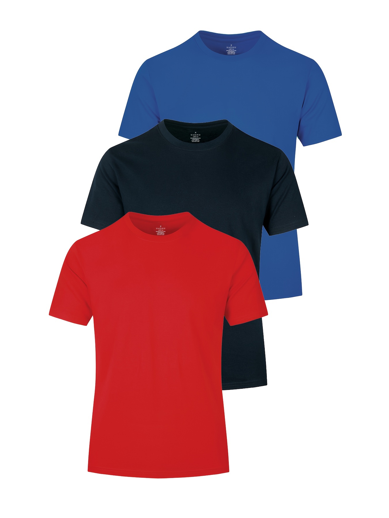 Men's Black Red White Navy Blue Solid Plain Tshirt 95%Cotton 5