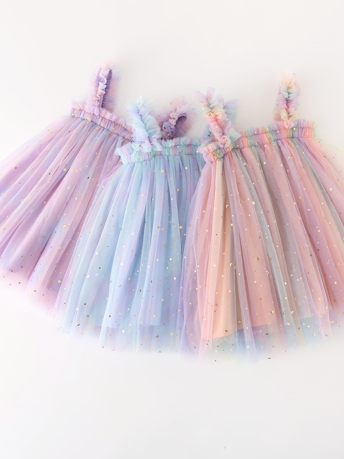 Baby Girl Layered Rainbow Mesh Cami Dress