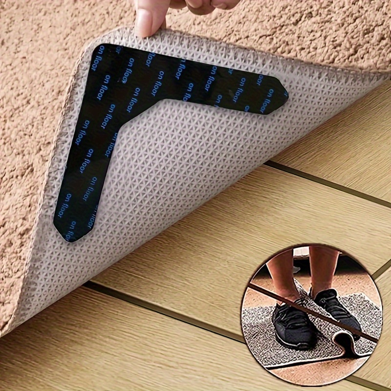 4/8/16/24Pcs Reusable Carpet Stickers, Non-Slip Washable U-shaped Rug  Stickers, Cuttable Carpet Stickers For Hardwood Corner To Prevent Rugs From  Movi