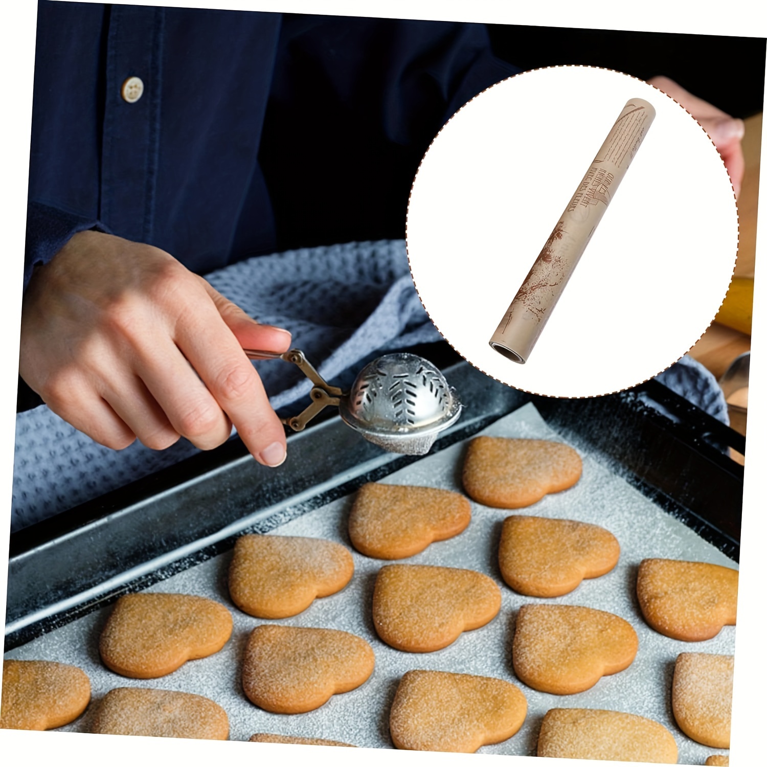 1 Roll Printed Parchment Paper Disposable Air Fryer Liners Non Stick Heat  Resistant Baking Sheets Waterproof And Greaseproof Baking Paper Cooking Paper  Baking Tools Kitchen Gadgets Kitchen Accessories Home Kitchen Items 