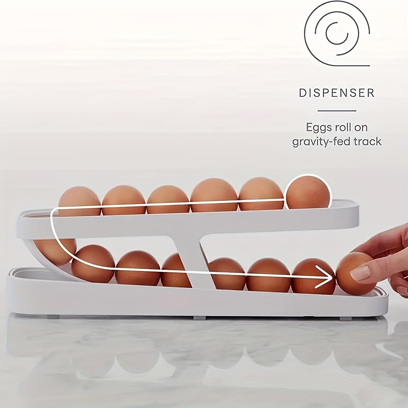 1pc Creative Double-layered Egg Storage Box With Automatic Rolling