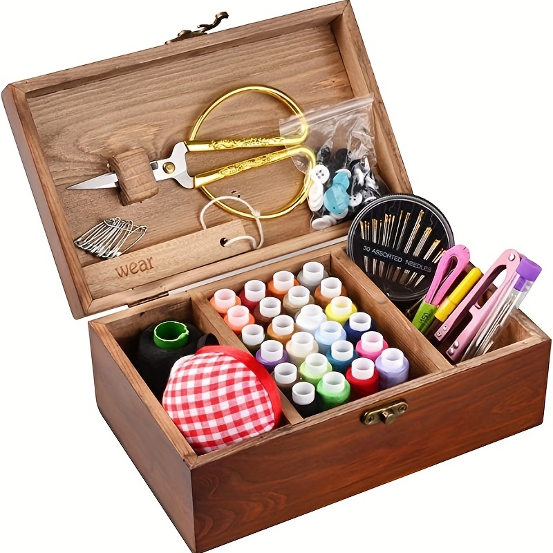 Classiky Chestnut Wooden Sewing Box – Sumthings of Mine, Wooden Sewing Box