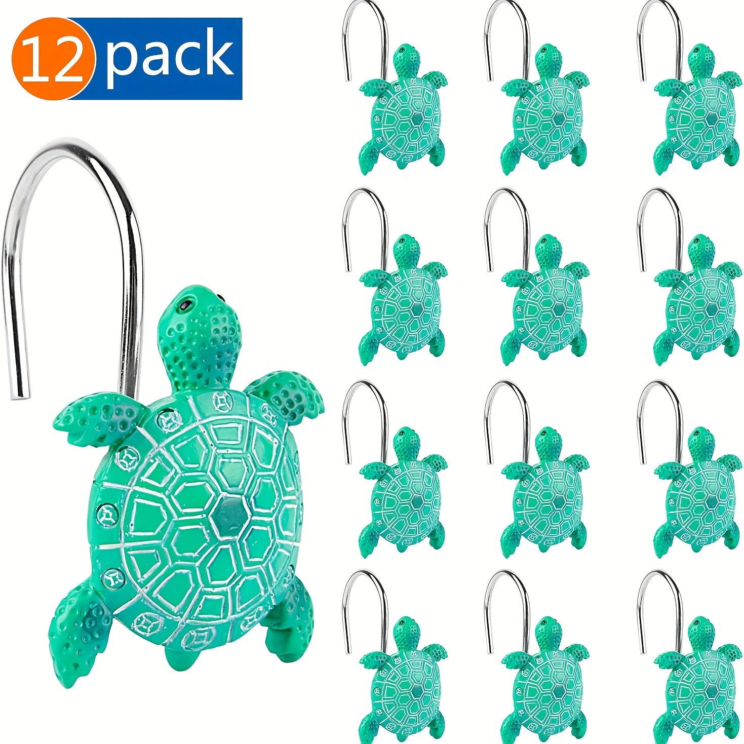 Coral Underwater Ocean Fish Shower Curtain Hooks 12 Pack,Stainless Steel  Shower Curtain Rings for Shower Curtain : : Home