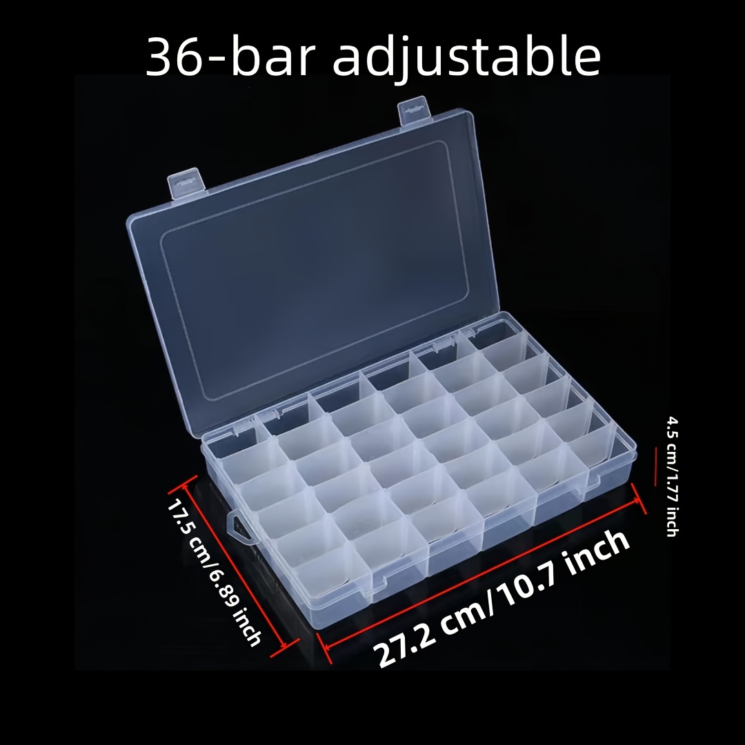 24/36 Compartments Organizer Box, Plastic Adjustable With Dividers Clear  Storage Container For Jewelry Beads Fishing Tackles Crafts Sorting Supplies  - Temu New Zealand