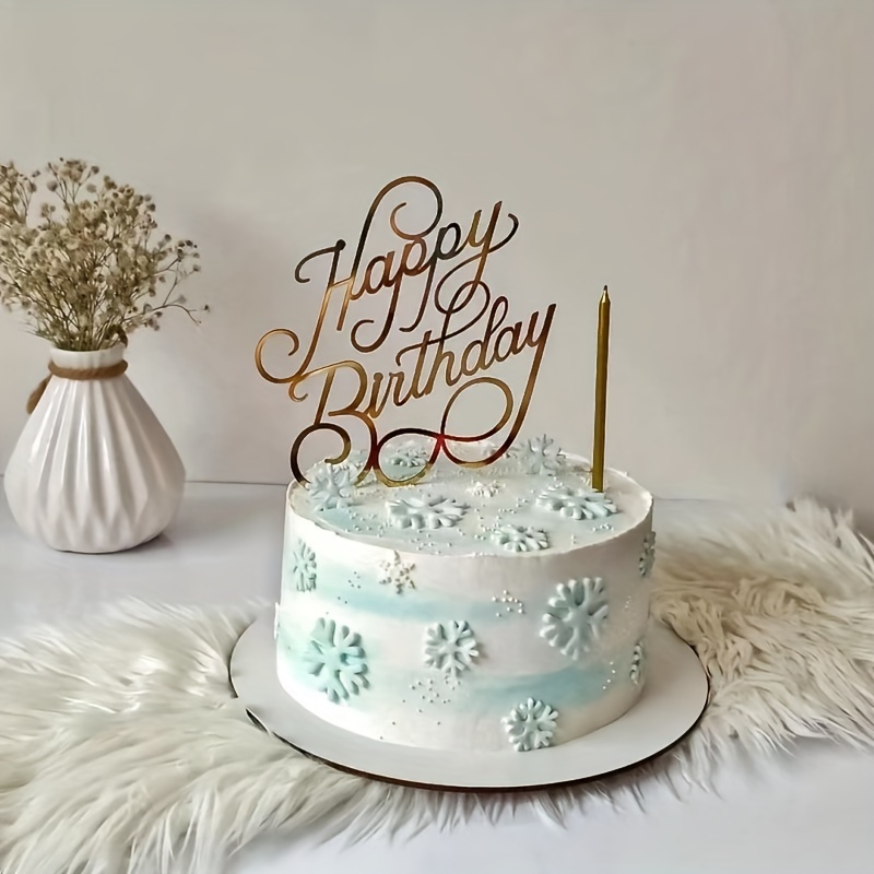 Happy Birthday Acrylic Cake Decoration Birthday Cake Side - Temu