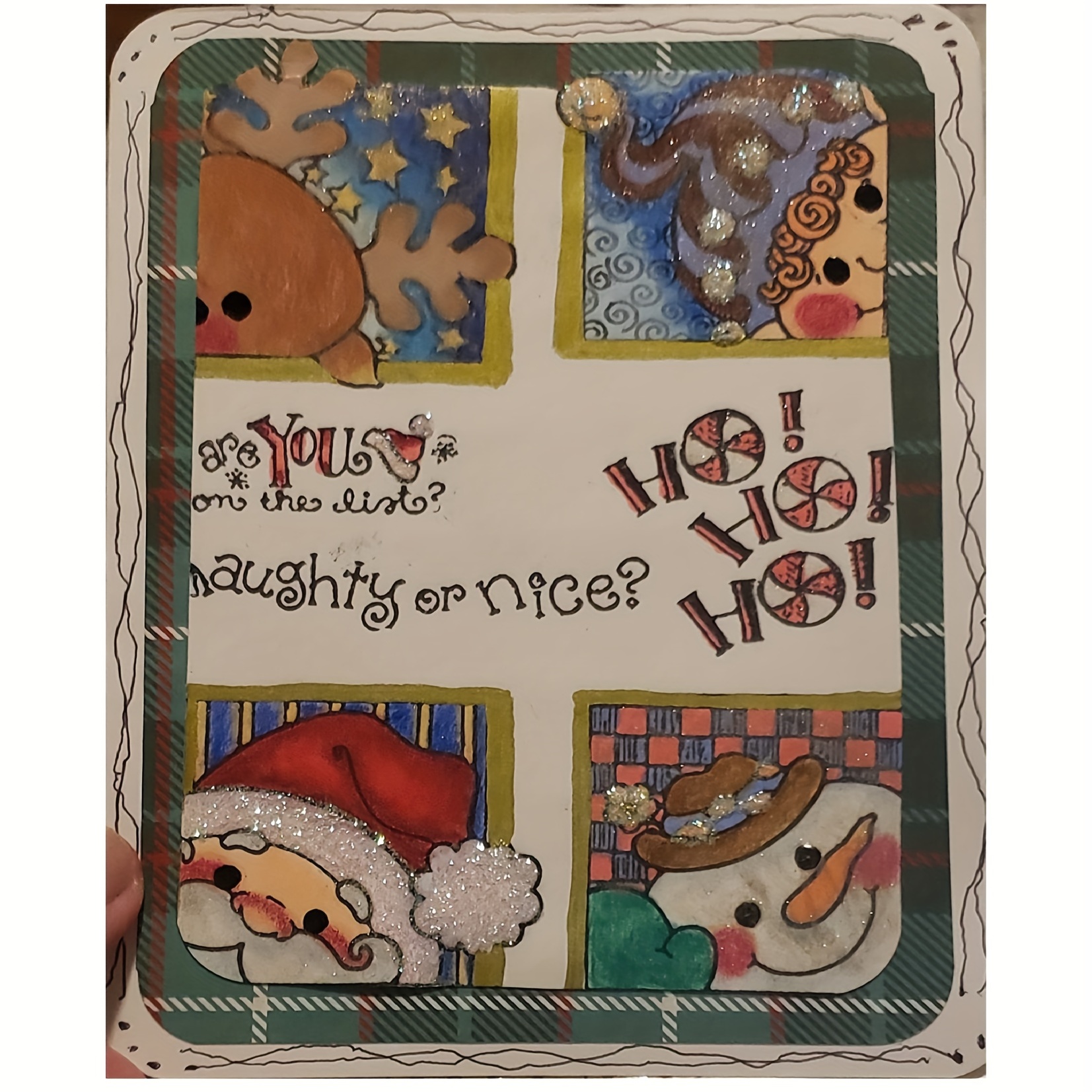 Merry Christmas Santa Photo Frame Clear Stamps Card Making - Temu