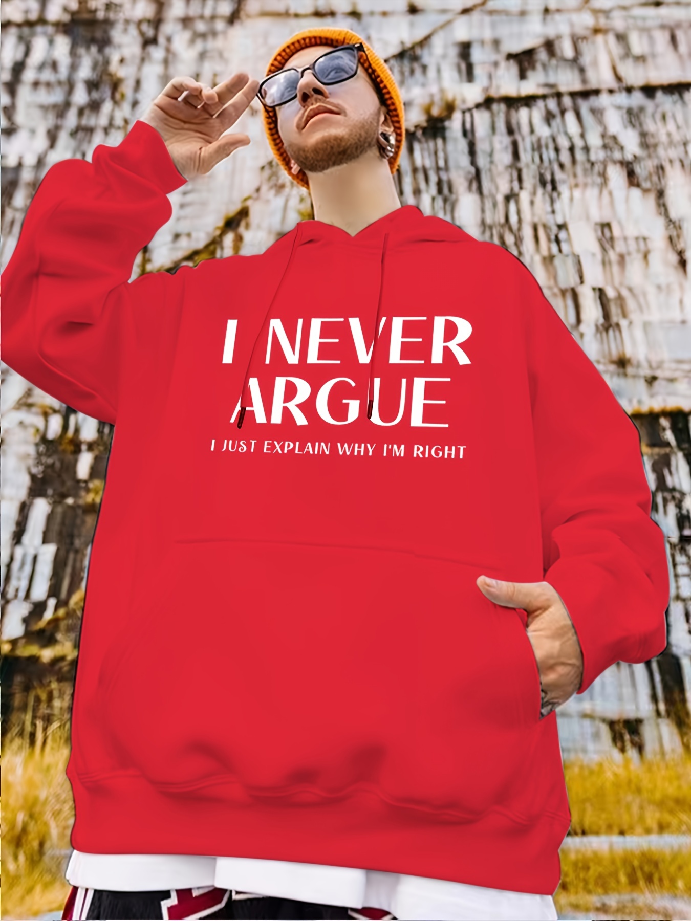 Men's Plus Size ' Never Argue Explain 'm Right' Print - Temu United Emirates