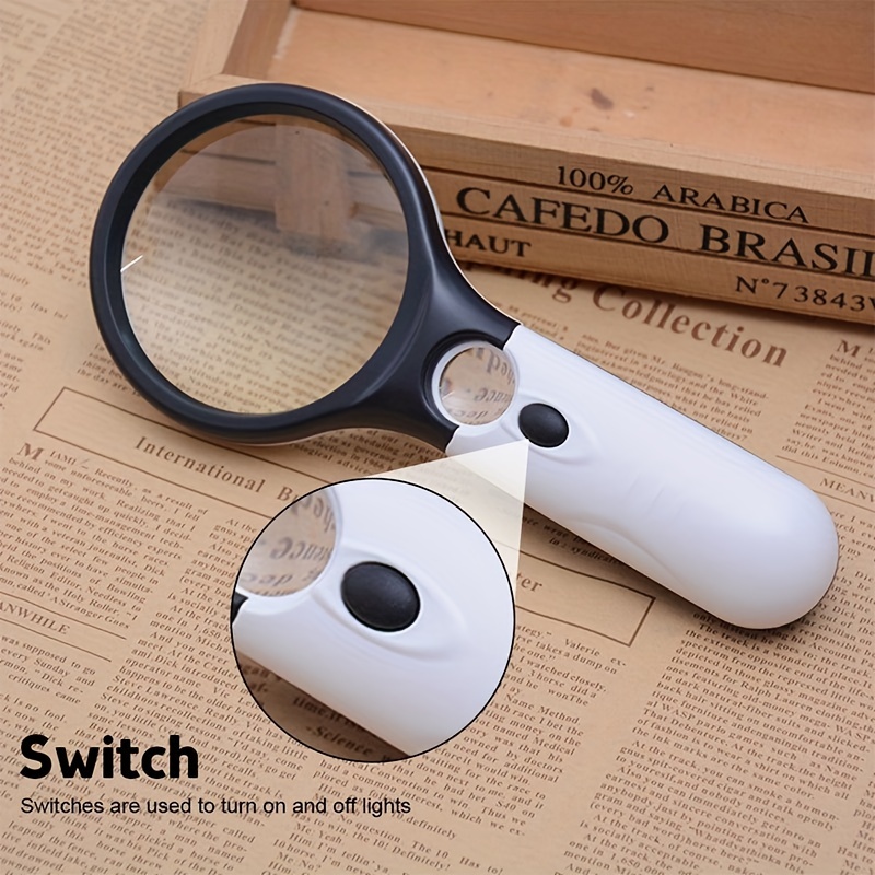 3 Led Light 45x Magnifying Glass Lens Mini Pocket Handheld - Temu