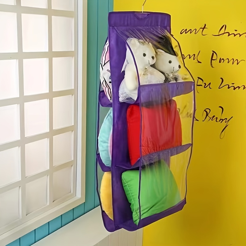 Clear Double-Sided Bag Organizer with 6 Pockets