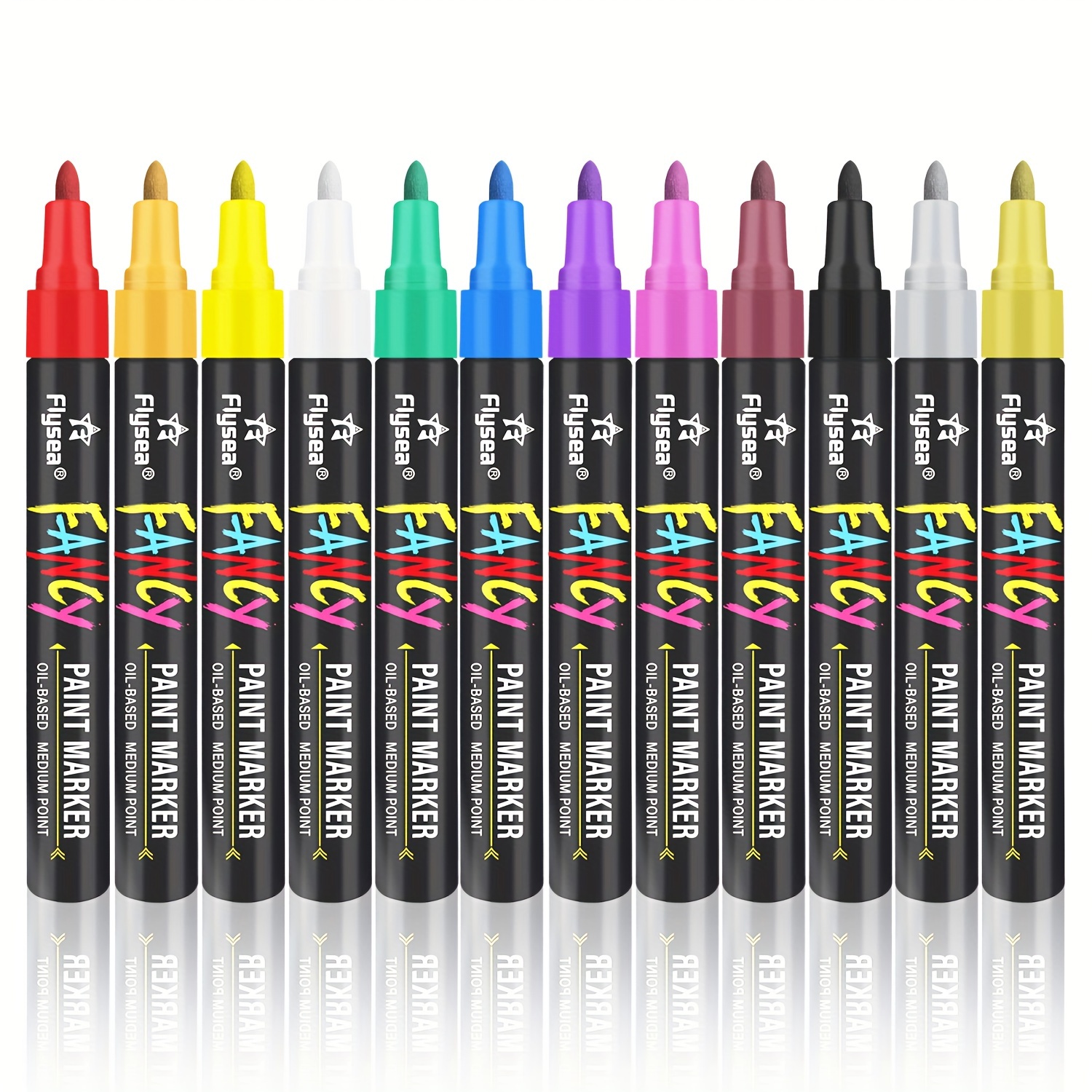 IVSUN Paint Pens Paint Markers, 20 Colors Oil-Based Waterproof Paint Marker  Pen Set, Never Fade Quick Dry and Permanent, Works on Rocks Painting