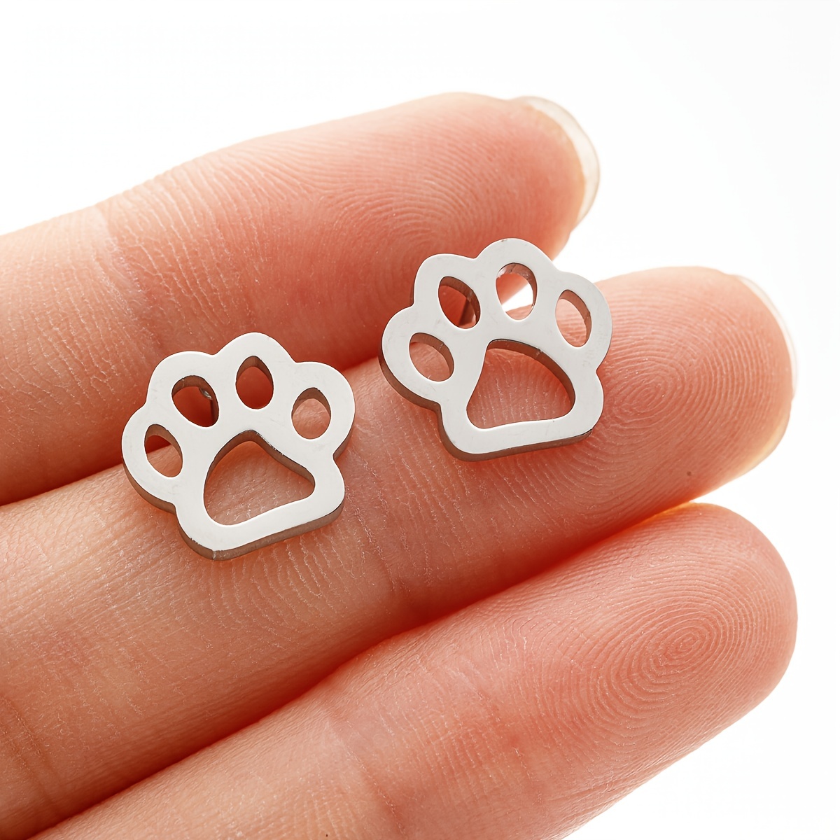 TEMU 1 Paar modische Ohrringe für Damen, hohles Edelstahl-Tier, Katze, Hund, , Herren-Ohrringe geeignet für den täglichen Gebrauch,