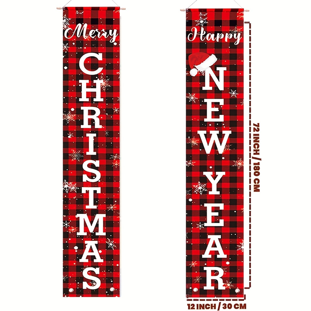 Merry Christmas Porch Sign Buffalo Check Plaid Christmas - Temu