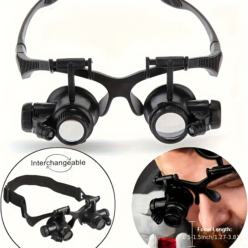  Lupa dental montada en la cabeza 2.5X/3.5X con gafas lupa  binocular lupas de vidrio óptico para examen (3.5X) : Industrial y  Científico