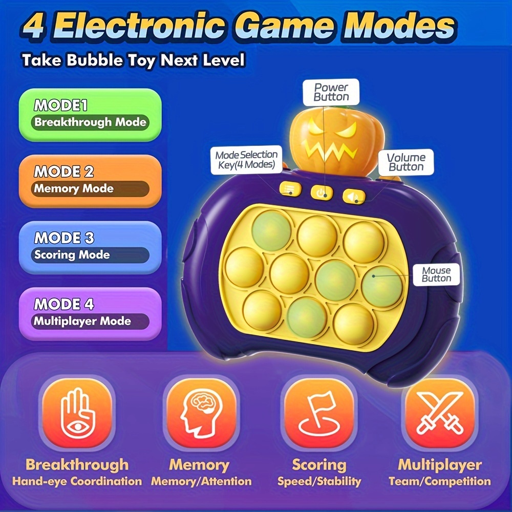 Pop Push it Game Controller, Bubble Sensory Fidget Toy, Electronic Whack  Mole Fidget Controller