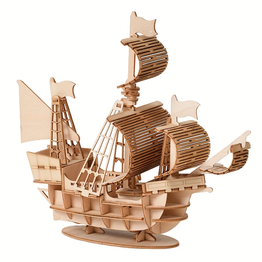 Handmade, Wooden Ship Model Fishing Boat, Wood Boat Model 