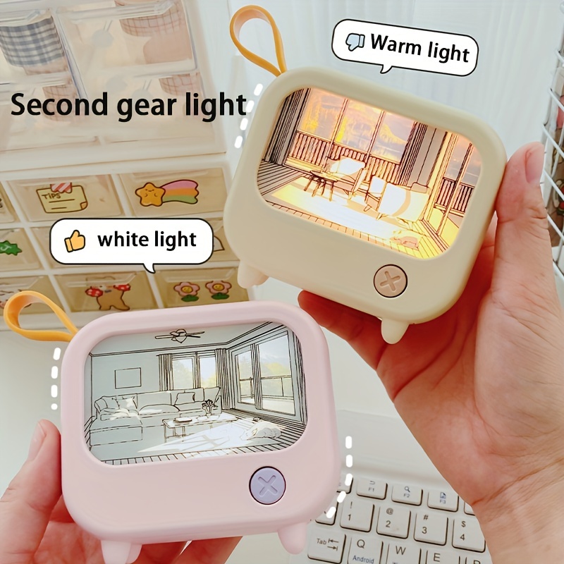 

1pc High Beauty Girl Desktop Mini Atmosphere Warm Light Painting, Student Second Gear Dimming Gift Night Light, Table Lamp Decoration Scene