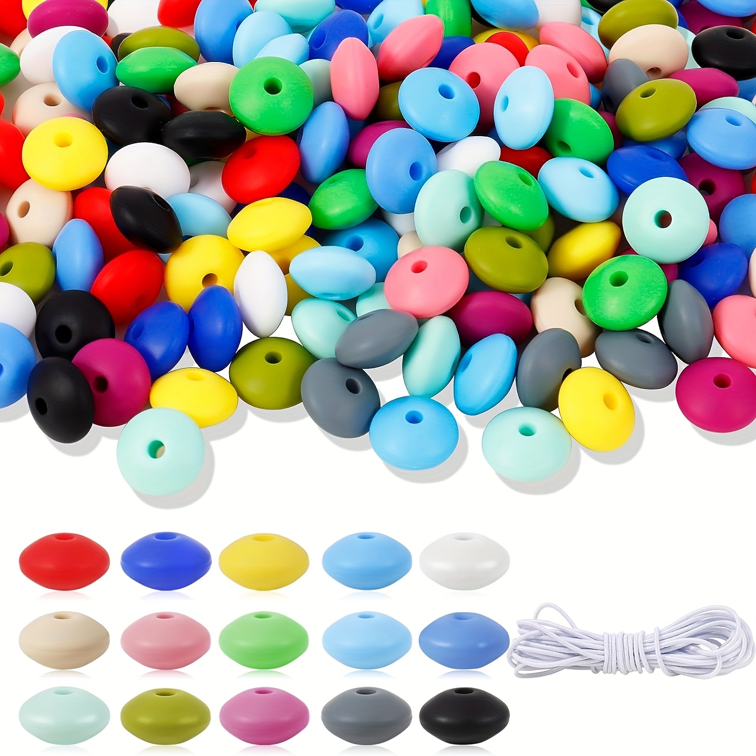 Silicone Colorful Spacer Beads For Jewelry Making Diy - Temu