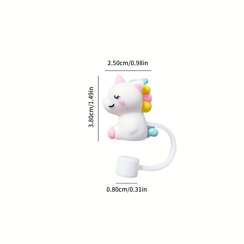 Cute Cartoon Cat Lion Bear Shape Silicone Straw Cover, Reusable Dustproof  Straw Plugs For Straw, Cup Accessories Festival Gift - Temu