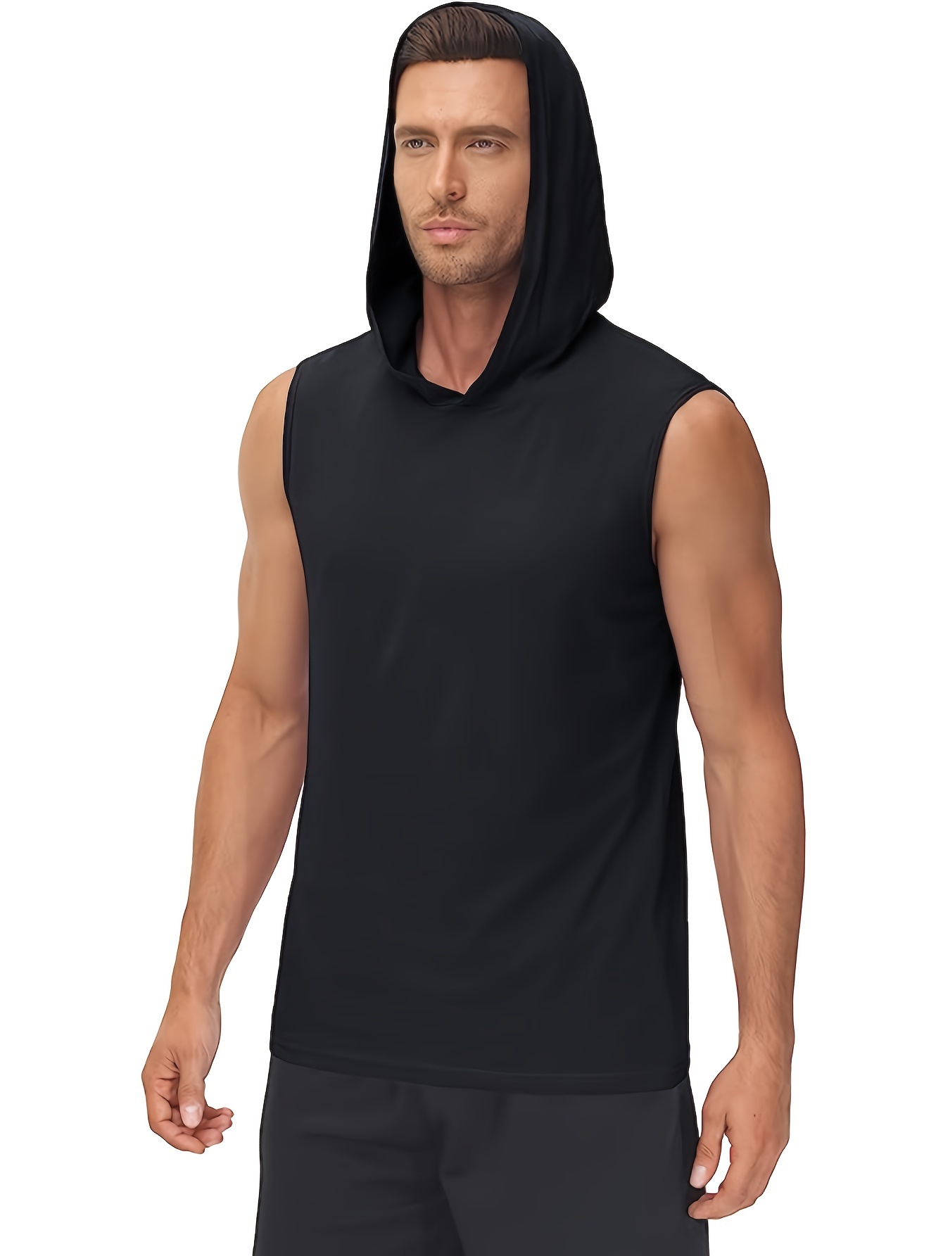 Men s Quick drying Breathable Hooded Sports Tanktop Casual Temu