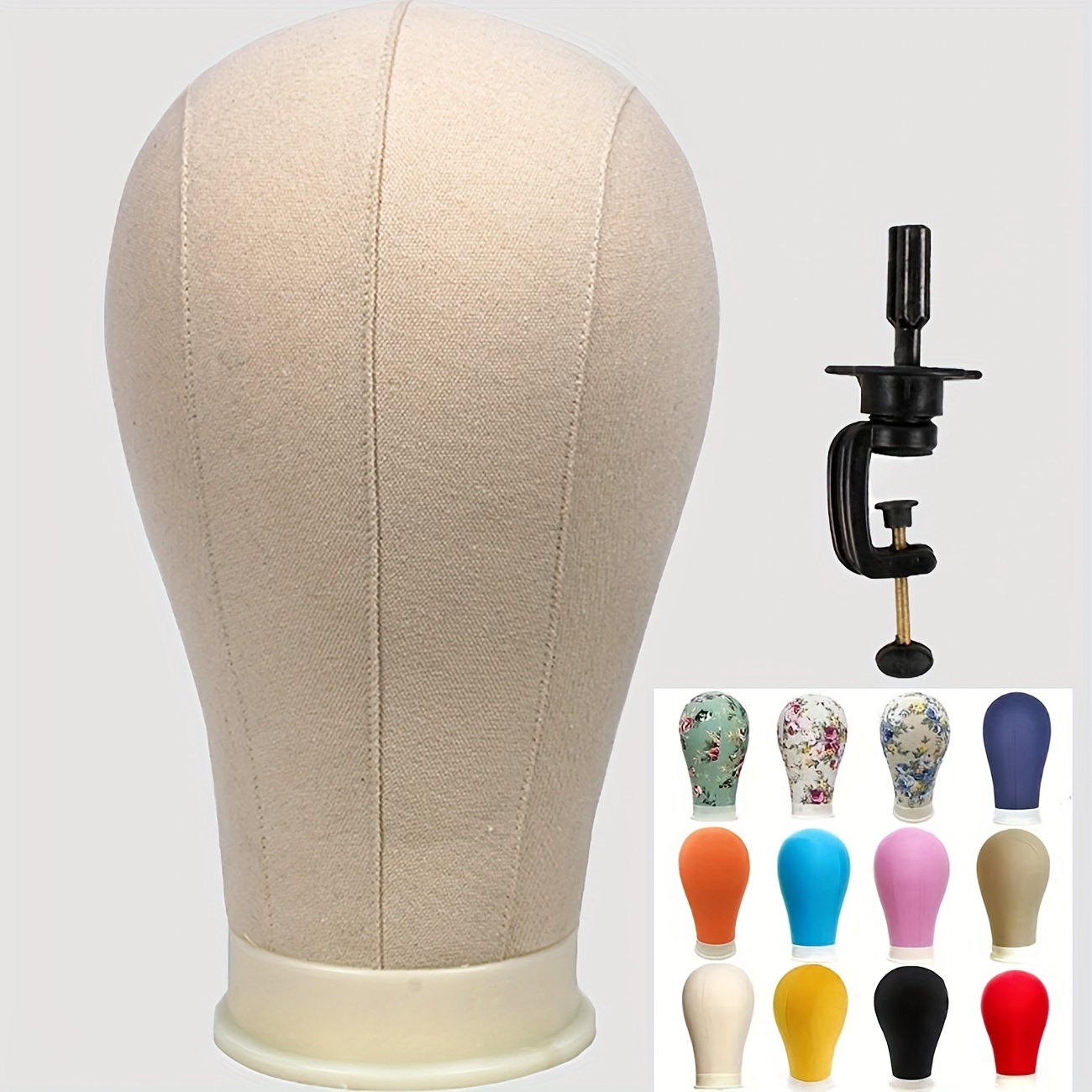 22 Inch Wig Head/Stand Tripod With Head, Canvas, Mannequin Head For Wigs,  Manikin Head Block Set