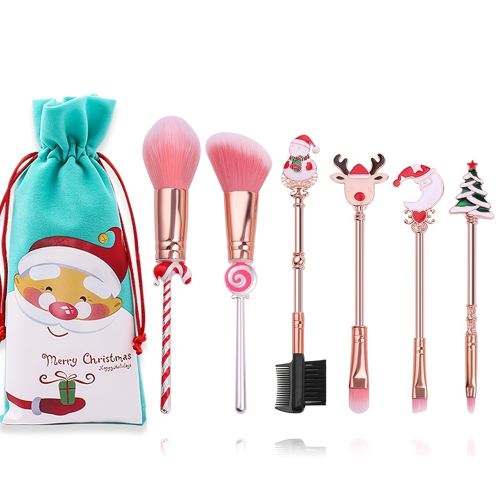 Santa Claus Candy Christmas Tree Elk Bell Makeup Brush - Temu