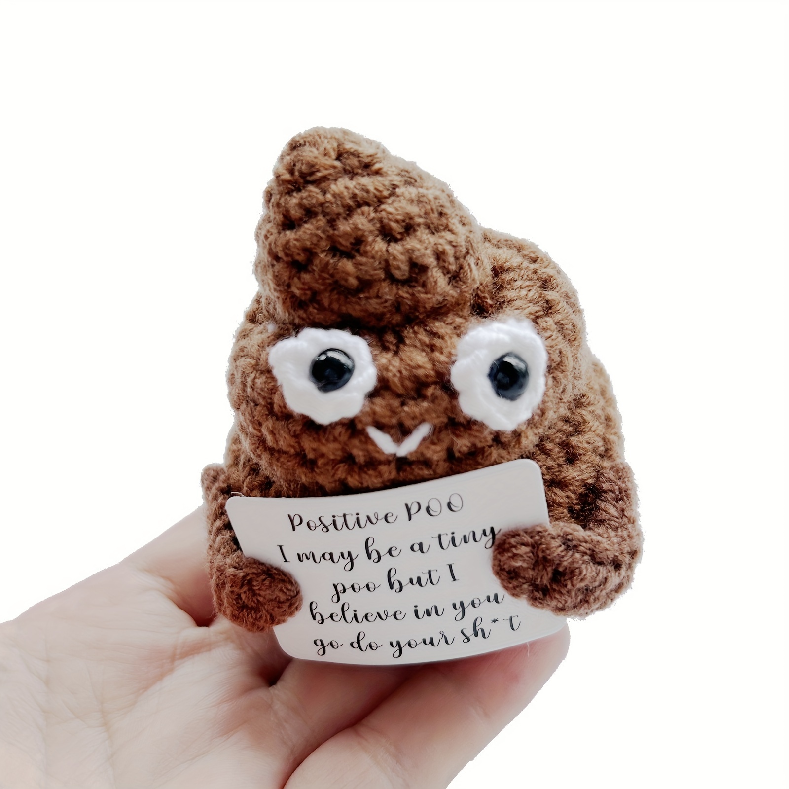 

1pc Funny Crochet Positive Potato Partner With Positivity Affirmation Card, For Hilarious Encouragement Gag Gifts, Thanksgiving Gift