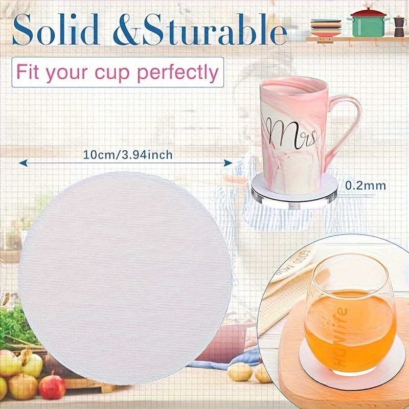 24Pieces Square Sublimation Coaster Sublimation Blank Cup Mat Blank Rubber  Coasters Transfer Cup Mat Blank Cup Mat for Kitchen Decor