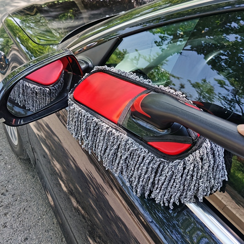 Car Duster Exterior Car Dust Brush with Extendable Handle Car Cleaning Tool  Dust Remover Soft Non-Scratch Cleaning Brush for Car Home Dusting (Red)
