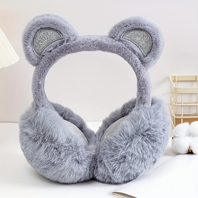 Winter Skiing Riding Earmuffs Cute Bear Ears Cartoon Winter - Temu Canada