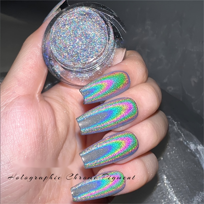 3IN1 Laser Nail Glitter Rainbow Magic Mirror Shimmer Powder