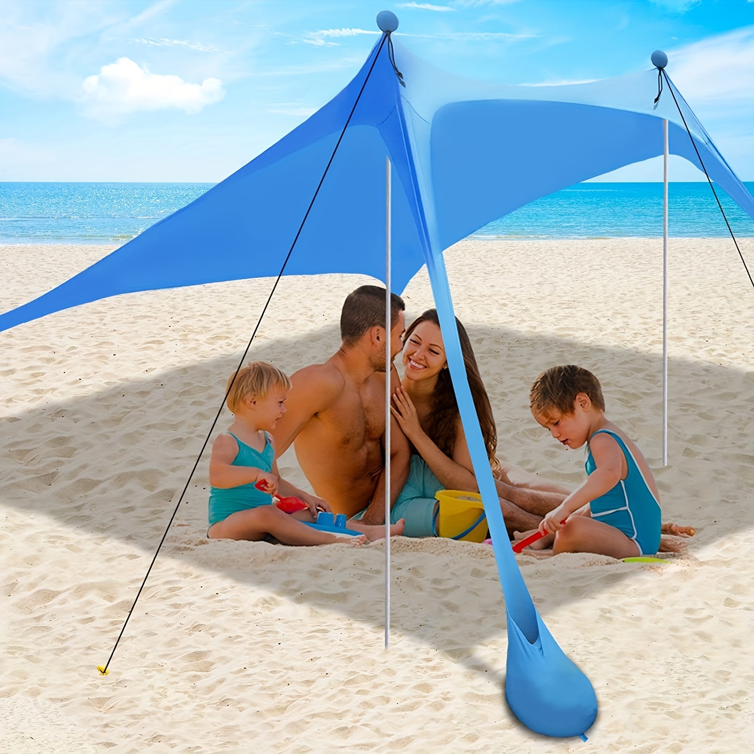 Baby Beach Tent, Pop Up Portable Beach Canopy, UV Protection Sun Shelter  with Pool for Infant (Orange)