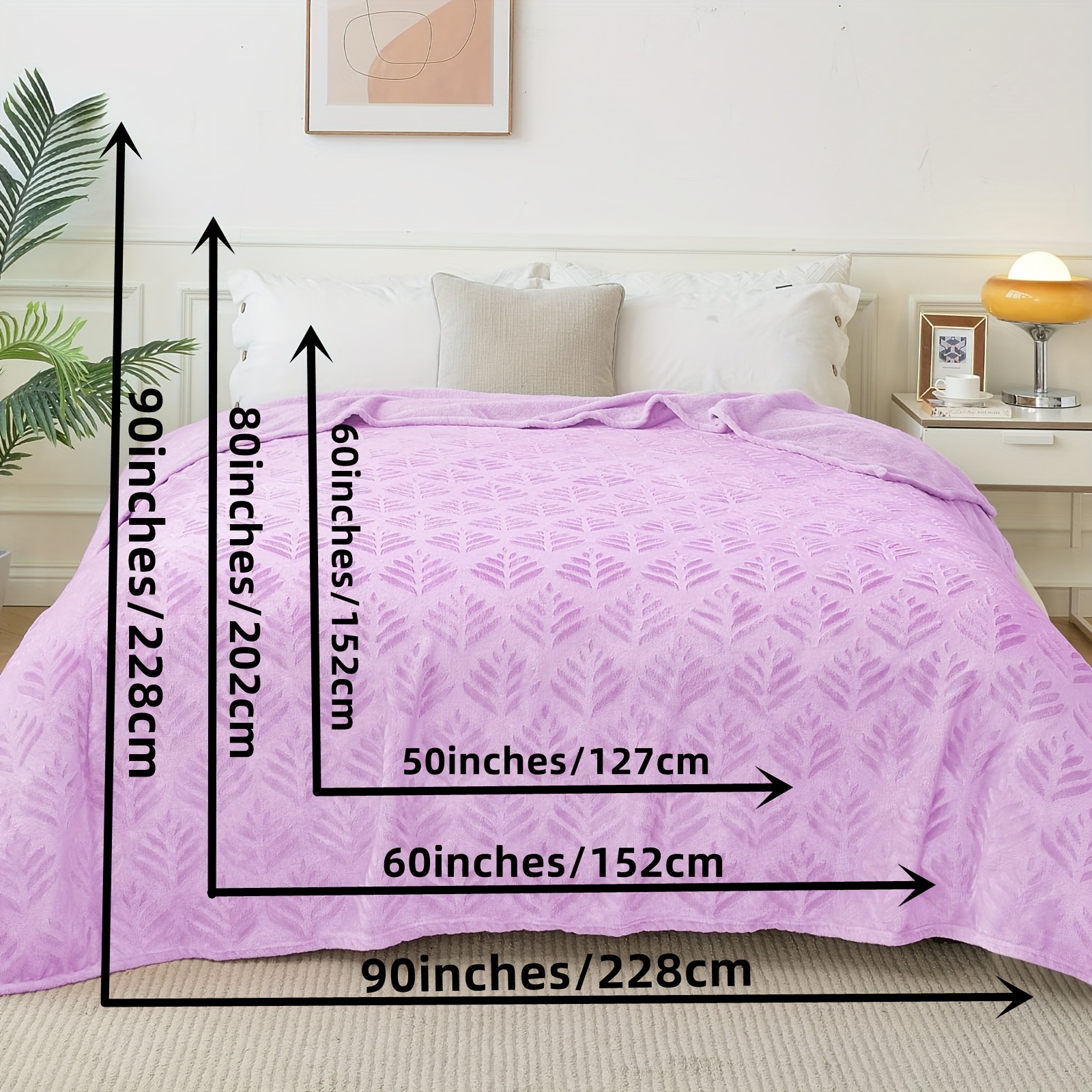 Plush Fuzzy Thick Flannel Fleece Bed Blanket Solid Color - Temu