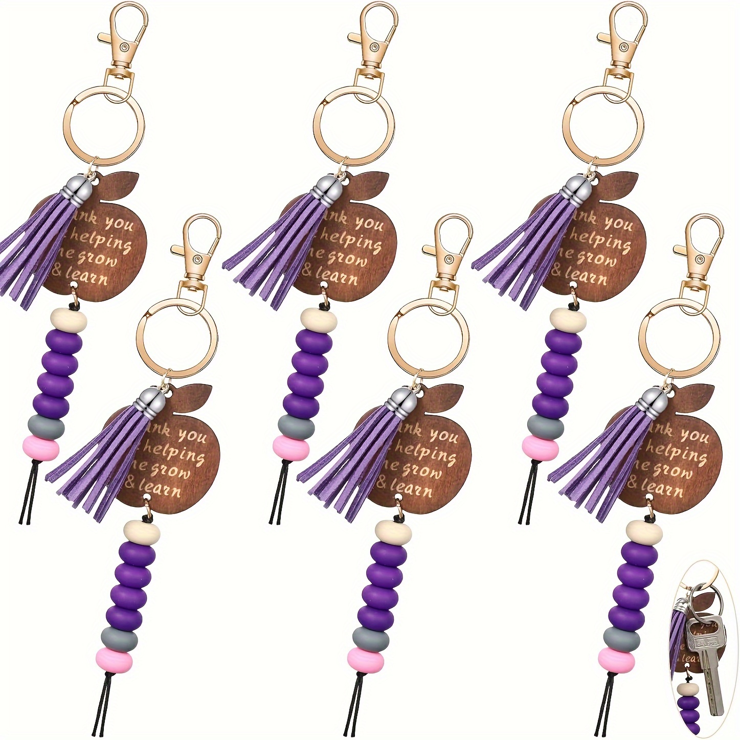 Wooden Beaded Lanyards Flower Id Badges Keys Keychains Cute - Temu