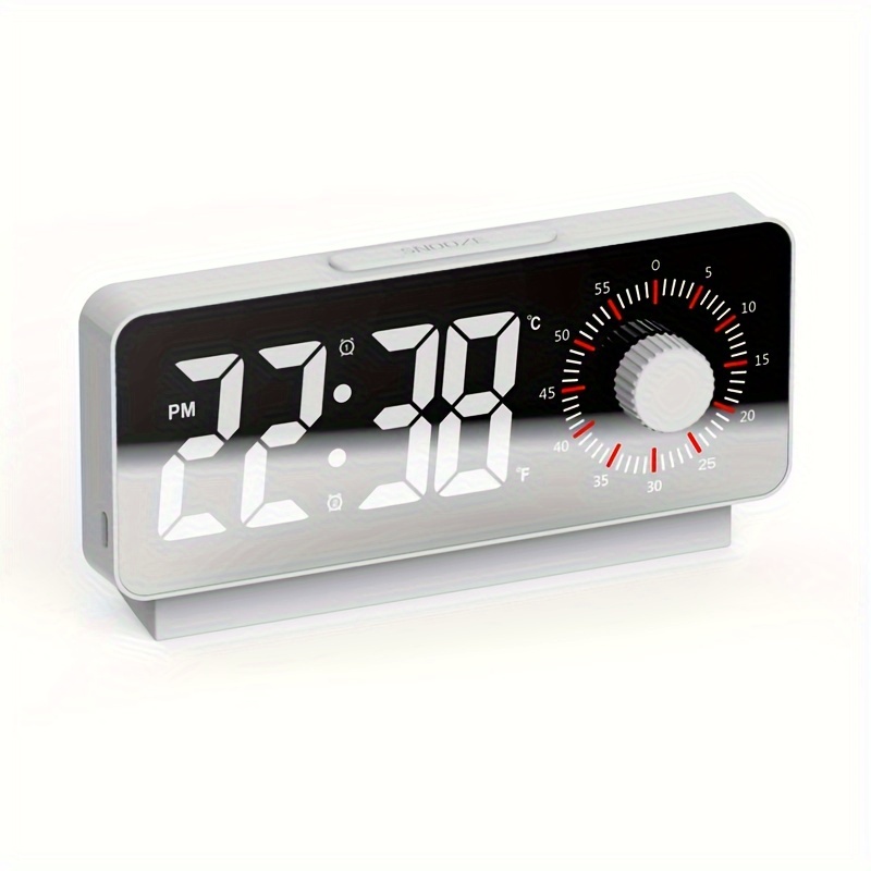 1pc, Reloj despertador de cuenta regresiva, Reloj despertador de gestión  visual de doble pantalla, Recordatorio de tiempo, Calendario de temperatura