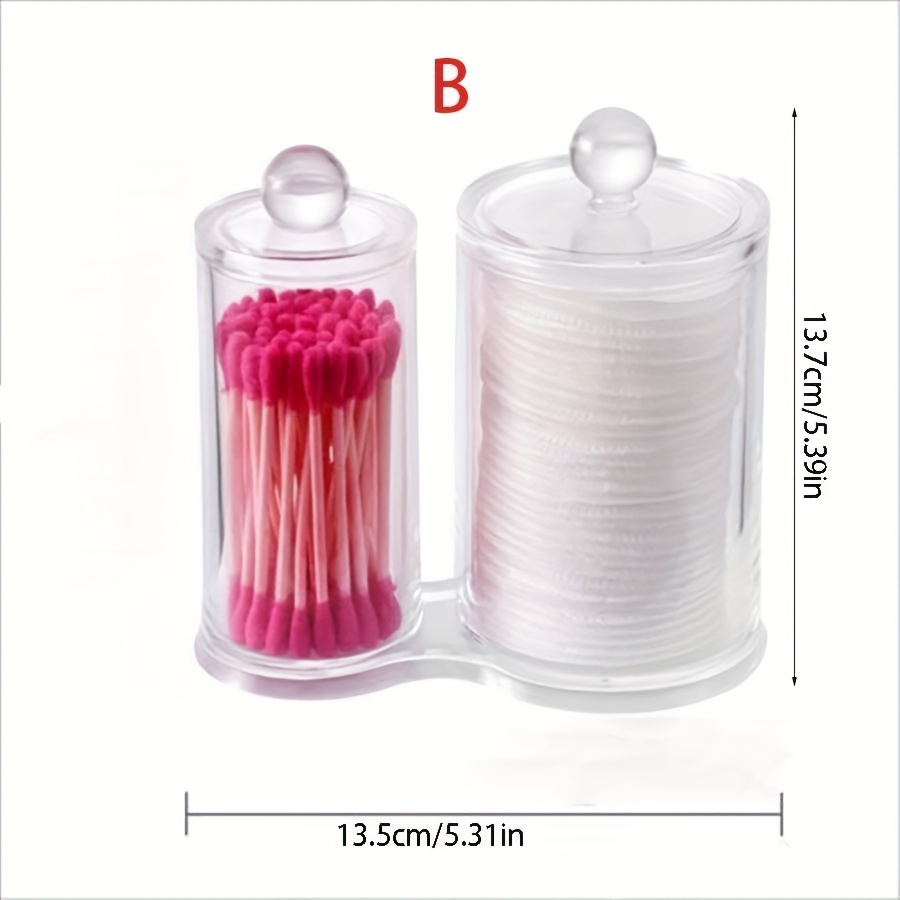 Bathroom Storage Containers Clear Plastic Apothecary Jars With Lids For  Organizing Cotton Ball, Cotton Swab, Cotton Round Pads(2pcs, Transparent