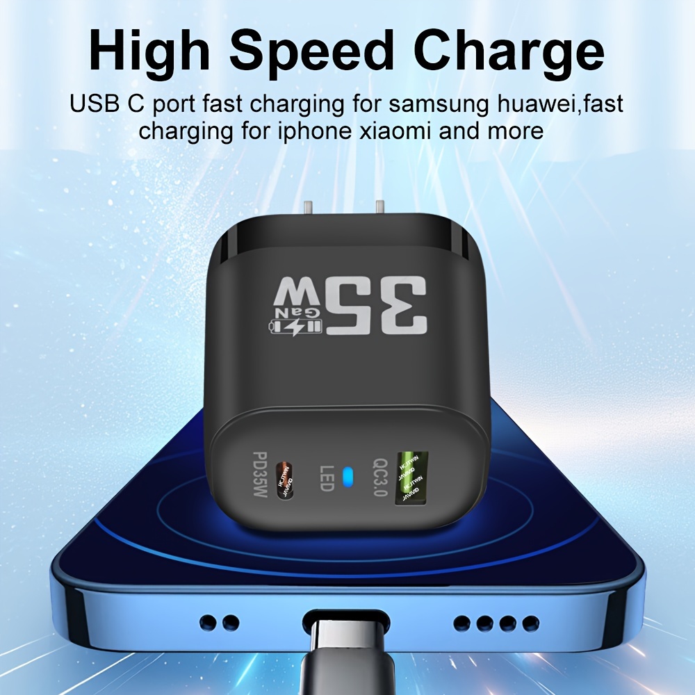 USLION 65W GaN USB C Chargeur Charge Rapide Cor¿¿e EU US Plug PD
