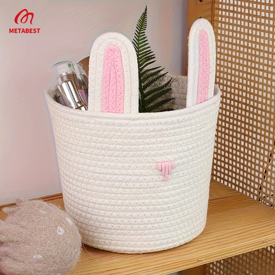 Easter Storage Basket Bunny Ears Storage Basket Woven - Temu