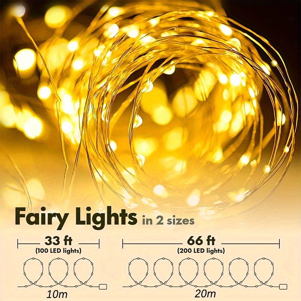 Twinkle Star 100 Led /200 Led 66 Ftcopper Wire String Lights - Temu