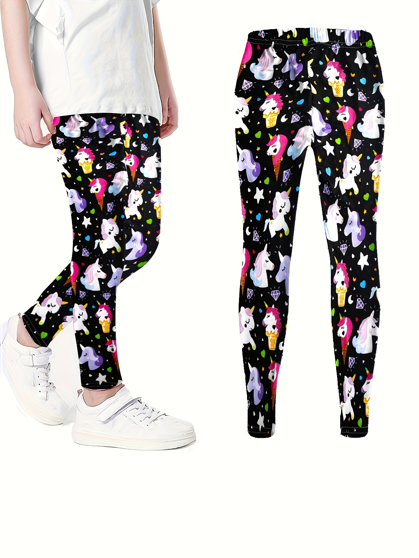 Juniors Disney Mickey Mouse Faces Leggings All-Over Print Stretch