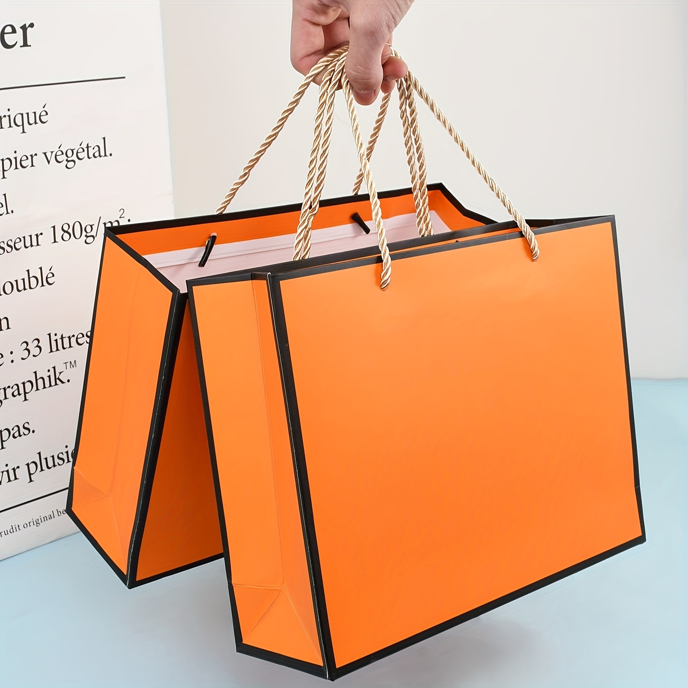 Small Orange Shopper Paper Bag Shopping Gift Bag Original 