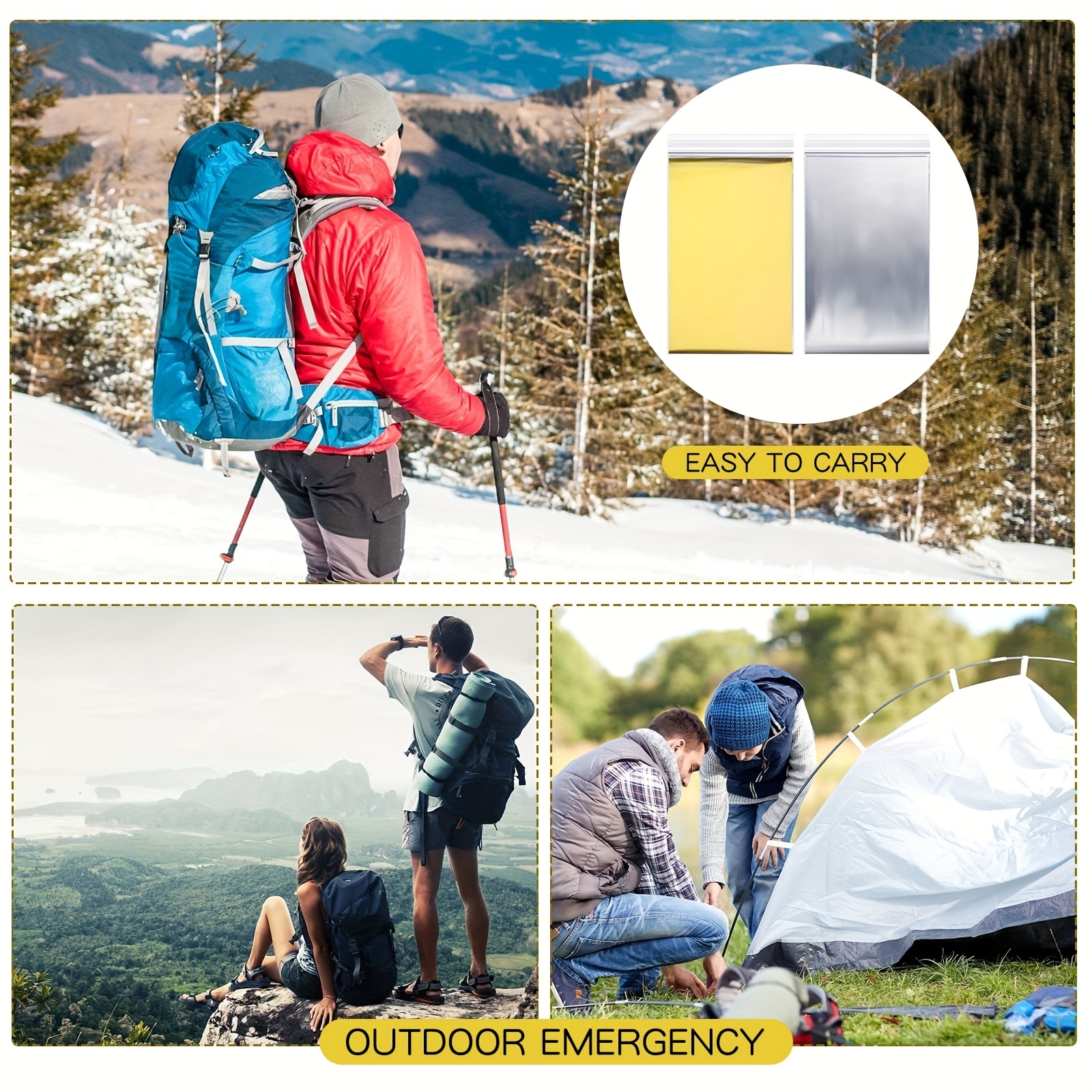 Stay Warm And Safe With Emergency Mylar Thermal Blankets Perfect For  Outdoors Camping Hiking And More - Sports & Outdoors - Temu