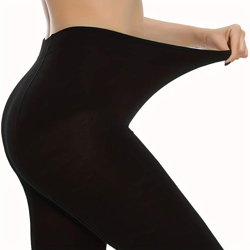 Plush Lined Tights Opaque High Waisted Elastic Thermal - Temu Austria