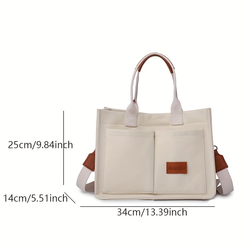 fashion canvas crossbody bag large capacity shoulder bag womens casual handbag satchel tote purse