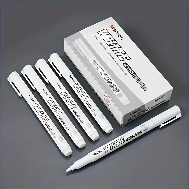 1,0 mm-1 pièce - Stylo marqueur blanc en plastique imperméable et huileux,  stylo Gel pour écriture, dessin, b