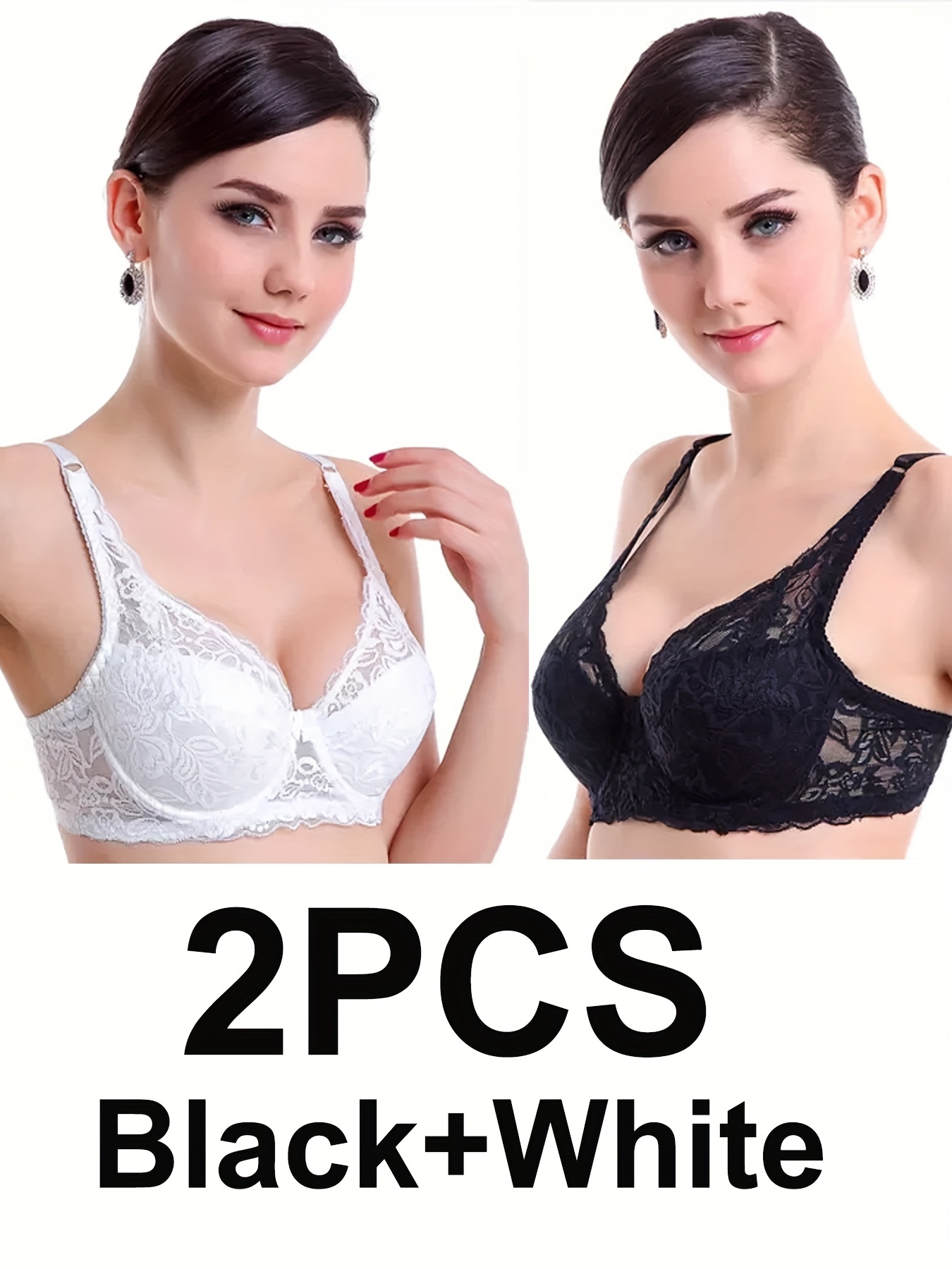 Floral Lace Stitching Bras Comfy Breathable Intimates Bra - Temu