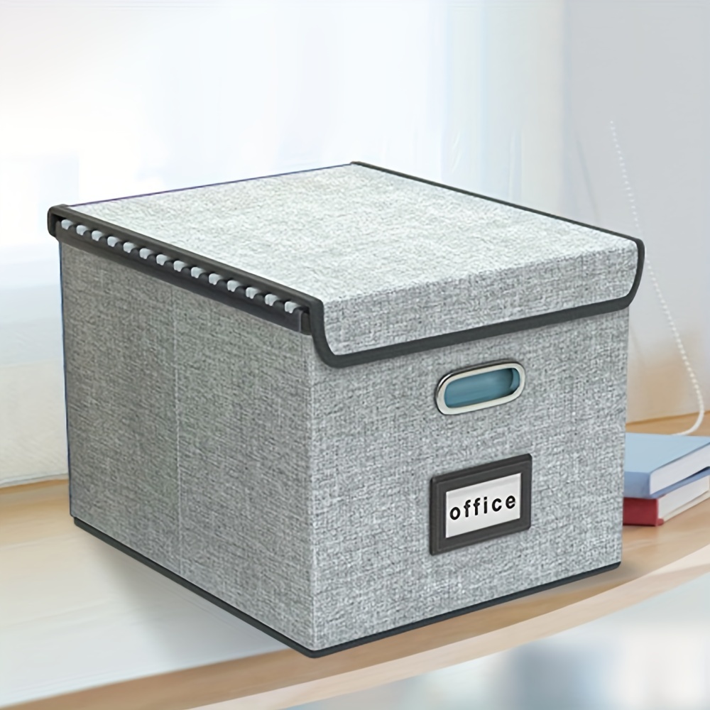 BLU MONACO Caja de carpetas de archivos: cajas de archivos grises con  tapas, caja organizadora de documentos, cajas de archivo con tapas,  papelera de